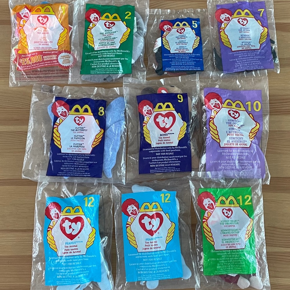 McDonald's Teeny Beanie Babies Lot of 11 bags